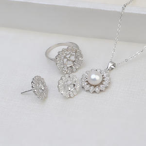 Juego de Anillos de Plata S925 para Hacer Joyas, con Perlas, Redondos, para Pendientes, Cabeza y Cara, Cerrados/Extremos Ciegos, Modelo 1316, Joyería de Moda - Product Image 1