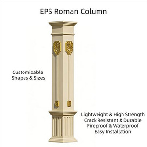 Colonna Romana in EPS con Linee Decorative per Decorazione Esterna di Ville, Centri Commerciali e Scuole - Product Image 1