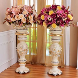 กระถางดอกไม้คอลัมน์โรมันสไตล์ยุโรปตกแต่งห้องนั่งเล่นหรูหรา - Product Image 2