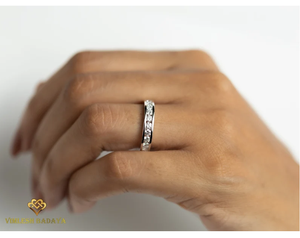 แหวนแต่งงานเพชรเพาะเลี้ยงในห้องปฏิบัติการ รับรองโดย IGI ระดับ E-F VS ทรงกลม แหวนหมั้นทำมือ แหวนสัญญา แหวนครบรอบ - Product Image 2