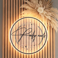 Enseignes 3D en acrylique personnalisées pour entreprises : logo, salon de beauté, salon de coiffure, studio de manucure, décoration murale esthétique, plaques nominatives d'entreprise