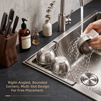 Étagère de rangement triangulaire de cuisine sur mesure en acier inoxydable 304, égouttoir multifonctionnel pour évier