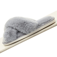Chaussons d'hiver pour femmes, chauds, grande taille, fourrés, bout rond, couleur unie, à brides croisées, respirants, semelle intermédiaire en EVA, semelle extérieure en TPR