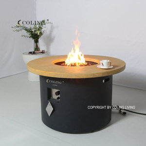 ColingLiving COLG901 Foyer au gaz à <span class=keywords><strong>flamme</strong></span> véritable de style moderne Vente en gros Hôtel Table de foyer au propane avec <span class=keywords><strong>pare</strong></span>-vent en verre - Product Image 6