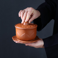 Pot de rangement en argile rouge avec couvercle, capacité de 600 ml, pot à épices en céramique populaire, pots en terre cuite, pot de rangement pour bonbons et aliments