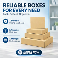 Boîtes d'expédition auto-érectables en carton ondulé écologiques avec logo personnalisé et revêtement UV pour articles ménagers (parapluies, vaisselle)