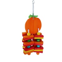 Jouet pour oiseaux Tpet en bois naturel multicolore, écologique, série fruits orange, pour perroquets de petite et moyenne taille, à suspendre, pour mordre et se divertir