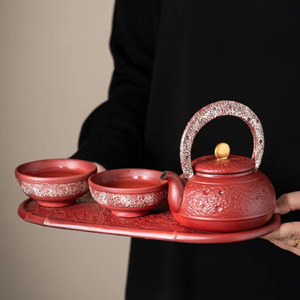 Set da tè in ceramica Wenchuang vestito una pentola due tazze <span class=keywords><strong>di</strong></span> vassoio Kung Fu Set da tè cinese scatola regalo - Product Image 3