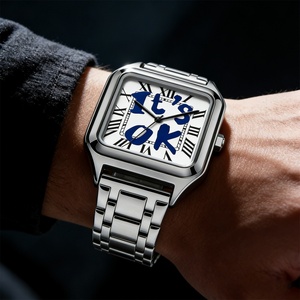 Reloj de Cuarzo para Hombre, de Acero Inoxidable, con Esfera Cuadrada, Resistente al Agua, de Alta Gama, con Números Romanos - Product Image 5