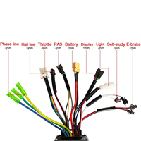 Contrôleur de vélo électrique 24V 36V 48V 500W 750W 26A à onde sinusoïdale ou carrée sans capteur Hall pour trottinette électrique