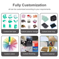 Boîte cadeau en papier recyclable pour perruques, sous-vêtements, chaussettes, accessoires de mode, emballage cosmétique avec autocollant et insert en papier PVC