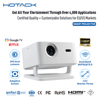 Projecteur vidéo Hotack X4AD HD 3500 Lumens pour cinéma maison 4k, projecteur portable intelligent Android GTV pour camping en plein air