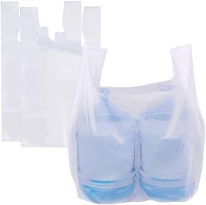 Biodegradable PE Heavy Duty Reusable T-Shirt Carry-Out <b>Packaging</b> <b>Bags</b> 19x10x32 for Supermarket & Grocery Use - Product Image 1