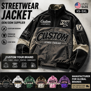 <span class=keywords><strong>Chaqueta</strong></span> Streetwear OEM, Proveedor de Chaquetas Streetwear Personalizadas para Hombre, Fabricante OEM ODM, <span class=keywords><strong>Chaqueta</strong></span> Bomber con Cierre, Logotipo Bordado, Fábrica Mayorista - Product Image 1
