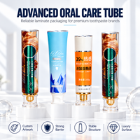 Tube de dentifrice laminé personnalisé avec logo, emballage vide en aluminium et plastique, surface brillante imprimée UV, bouchon à vis 12,7-35 mm