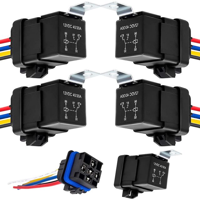 Waterproof 40/30 AMP Heavy Duty 5-PIN SPDT Relay 12V Automotive Relay and Harness Set