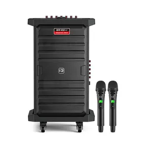 2023 Nieuwe Pro Audio 150W Draagbare Trolley Draadloze Batterij Hout Buiten Actieve Luidspreker 10 Inch Voor Karaokespeler