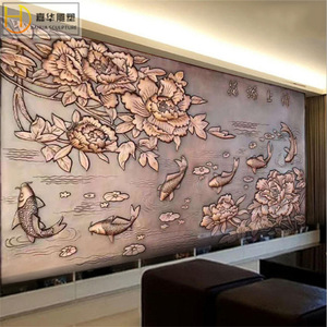 Escultura Jiahua en Relieve de Bronce Fundido, Diseño Tradicional de Follaje Rectangular, Mural para Espacios Públicos - Product Image 3