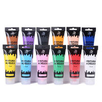 Somagi Professional 12 couleurs acrylique verser peinture ensemble haute qualité Acrylfarbe plastique Tube acrylique peinture ensemble