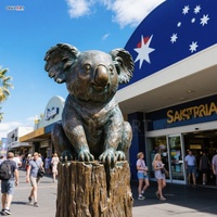 Décoration publique de la rue commerciale de la ville en plein air personnalisée grande statue d'animal coulé en bronze souche de squat géante Koala Sculpture en bronze