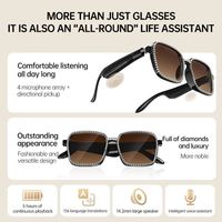 Lunettes de soleil intelligentes pour femmes Fashion XG95 avec écouteurs sans fil, verres anti-UV, appels HD, lunettes de soleil intelligentes pour femmes