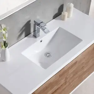 Trung Quốc Gốm Hiện Đại Phòng Tắm Màu Trắng Rửa Tay Lưu Vực Vanity Bồn Rửa Tủ Lưu Vực