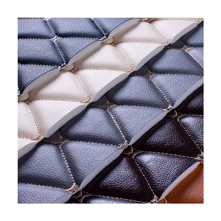 2021 hot sale diamond embroidery quilted leather for car interior auto floor mat automobile seat cover