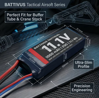 Batterie LiPo Battivus haute performance pour Airsoft 3S 3S1P 7.4V 11.1V 1000mAh 1100mAh 1200mAh 1300mAh 25C, type Butterfly