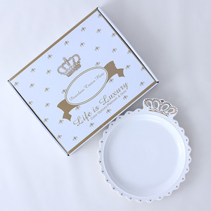 Plato de Cerámica SYL de 10 Pulgadas con <span class=keywords><strong>Corona</strong></span> Dorada, Platos de Porcelana de Alta Calidad, Vajilla Decorativa - Product Image 6