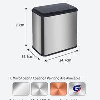 Poubelle murale en acier inoxydable, anti-rouille, gain de place, avec seau intérieur amovible pour le compost