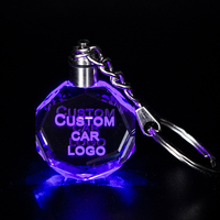 Porte-clés personnalisé en cristal gravé au laser, porte-clés de voiture en cristal avec logo personnalisé pour cadeau promotionnel