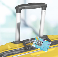 Étiquette de bagage en PVC plastique personnalisée, imprimée en couleur, avec code QR unique et tendance