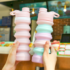 Nouveautés : Bouteilles d'eau pliables en silicone et plastique, sans BPA, de qualité alimentaire, portables pour le sport - Product Image 3