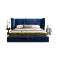 Italienischer Luxus-Chenille-Polster-Hochbett-Rahmen im eleganten Design, Multifunktional, Kingsize, für Villen 2026