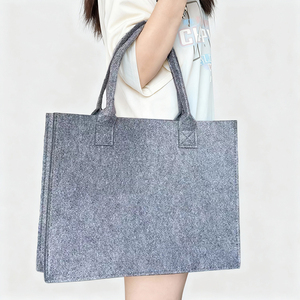 กระเป๋าถือผ้าสักหลาดขนาดใหญ่ทั่วไปใส่ซื้อของใช้สำหรับวันพักผ่อนกระเป๋าถือขนาดใหญ่โลโก้ออกแบบได้ตามต้องการ - Product Image 2