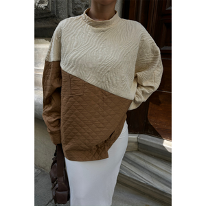 Ensemble de pulls pour femmes en polyester et coton marron, tricot respirant, manches longues, haut tendance, taille M - Product Image 3