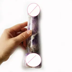 Bestseller Amethyst Kristall Heil kristall 17cm Dildos Großhandel Sexspielzeug für Frauen