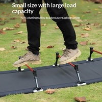 Lit de camping pliable moderne et léger pour l'extérieur, en alliage d'aluminium portable, tissu Oxford 600D, lit individuel pour la plage ou le repos au bord du lit