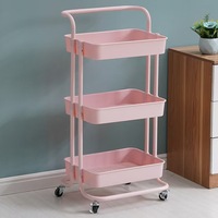 Chariot de rangement de cuisine polyvalent à 3 étagères, design élégant en métal pour organiser les condiments et les ustensiles