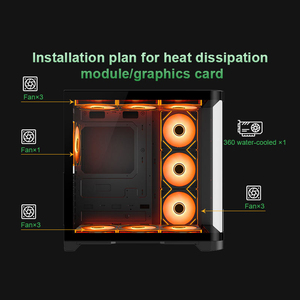 Boîtier de PC de jeu Zeromaster Full Tower avec fenêtre latérale, en acier de haute qualité, compatible Micro ATX - Product Image 4