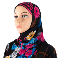 Robe musulmane ample à impression florale traditionnelle Abaya avec robe musulmane grande taille à manches chauve-souris pour femmes