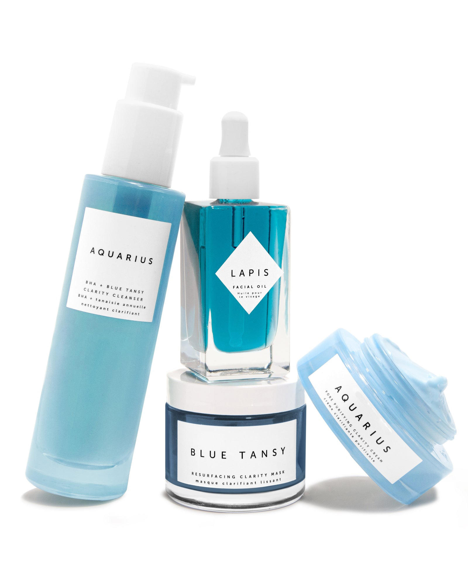 Ensemble de soins de la peau Tansy bleu 4PCS