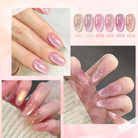 MTSSII Vernis à ongles UV LED rose 7ml Gel cristal pour les yeux de chat Vernis à ongles magnétique pour les yeux de chat