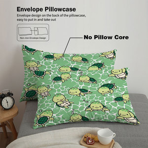 Juego de Funda de Edredón de Microfibra Suave con Diseño de Tortuga Marina de Dibujos Animados, 3 Piezas, Ropa de Cama Infantil con Fundas de Almohada, Funda de Edredón Transpirable para Todas las Estaciones - Product Image 5
