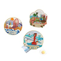 Magnet Kulkas Kreatif Budaya dari Paduan Logam yang Dapat Disesuaikan dengan Logo Kustom untuk Hadiah Promosi Perusahaan Wisatawan.