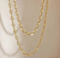 Collier de luxe en or massif 18 carats, fabrication italienne, chaîne maillons grain de café Au750, longueur personnalisable, bijoux raffinés