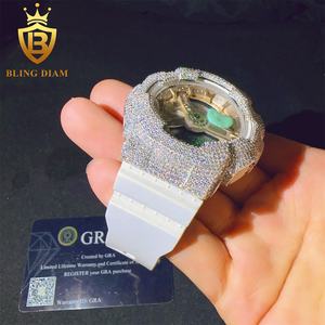 GMA-S110 ювелирные изделия в стиле хип-хоп из стерлингового серебра 925 GRA Сертифицированный обледенитель VVS Miossanite чехол для часов с бриллиантами - Product Image 4