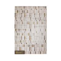 Tapis de bureau LandScopeTech à rayures géométriques architecturales turques, motif quadrillé moderne, robuste, avec envers en jute écologique, sans COV