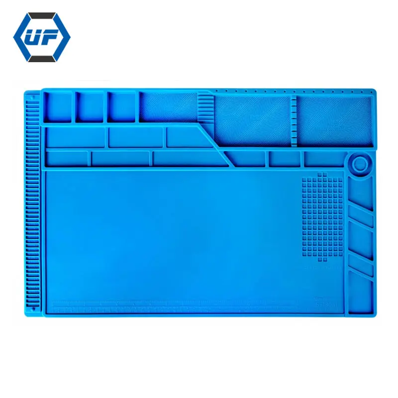 55*35cm Heat Resistant Maintenance Platform Silicone Mat Insulation Magnetic Pad Computer Tool Kit,- Color Box Repair Used -
