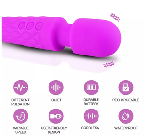 Vibratore a Bacchetta per Massaggio Corporeo, Vibratore Vaginale AV con 20 Modalità di Vibrazione, Giocattoli Sessuali per Anale, Pene e Clitoride - Product Image 5